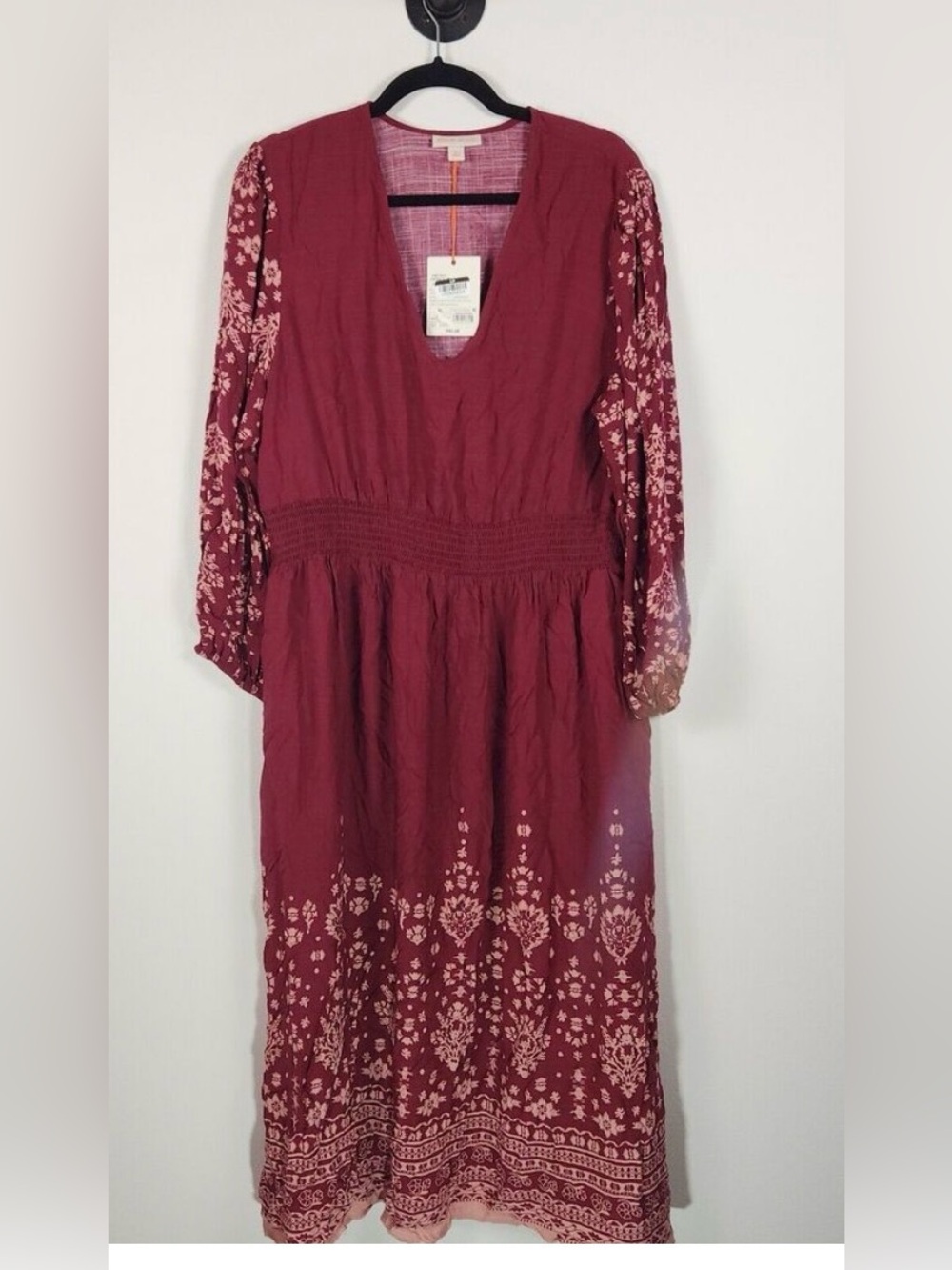 Knox Rose Burgundy Floral dress size XL NWT